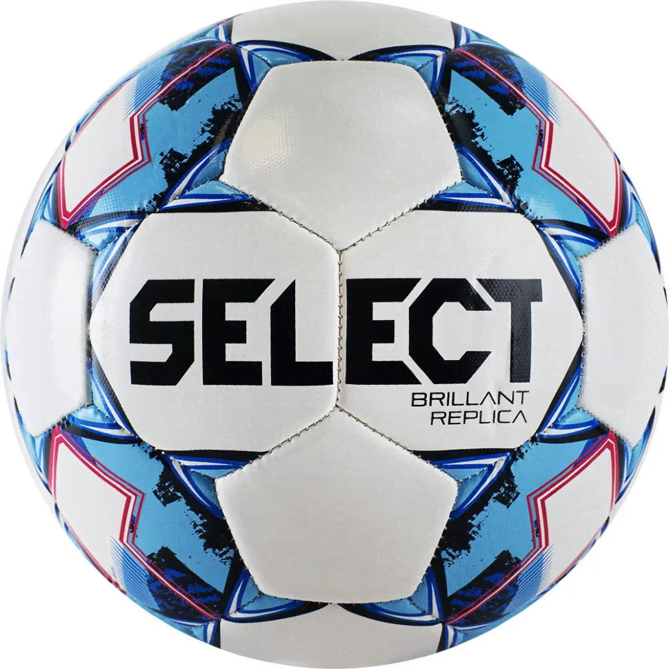 Мяч футб. &quot;SELECT Brillant Replica&quot; арт.811608-102, р.4, 32пан, гл.ПВХ, маш.сш, бело-голубой