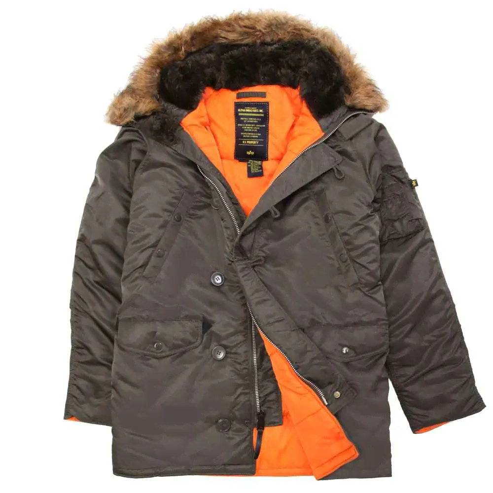 Куртка Alpha N-3B Slim Fit (Replica Grey/Orange)-2
