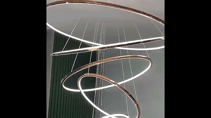 10 Rings Rose Gold Body LED Chandelier Hanging Lamp