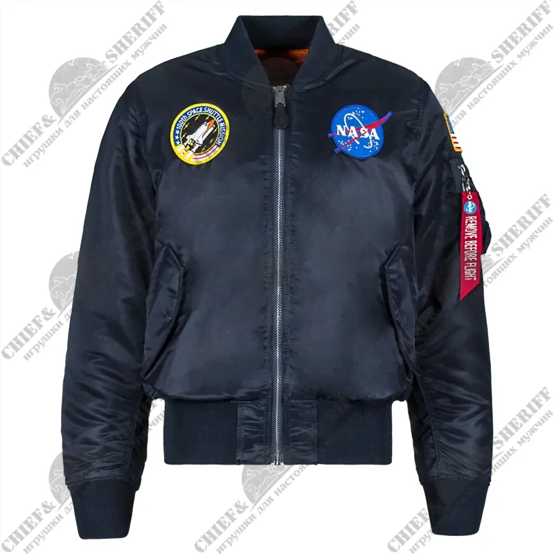 Куртка Alpha Industries NASA MA-1 Flight Jacket, replica blue, купить в интернет-магазине с доставкой по Москве и России-0