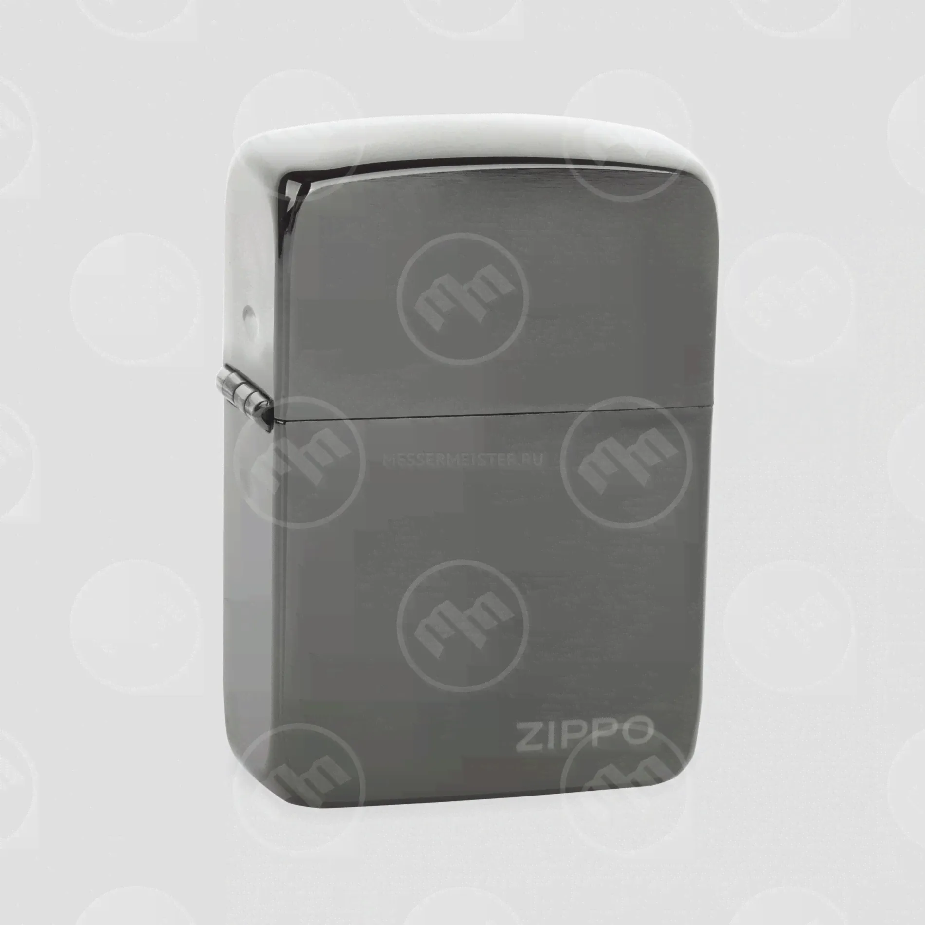 Зажигалка ZIPPO 1941 Replica Zippo Logo с покрытием Black Ice, материал латунь, чёрная, матовая, ZIPPO-24485, ZIPPO