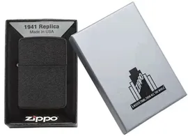 Зажигалка Zippo 28582 Бензиновая 1941 Replica Black Crackle