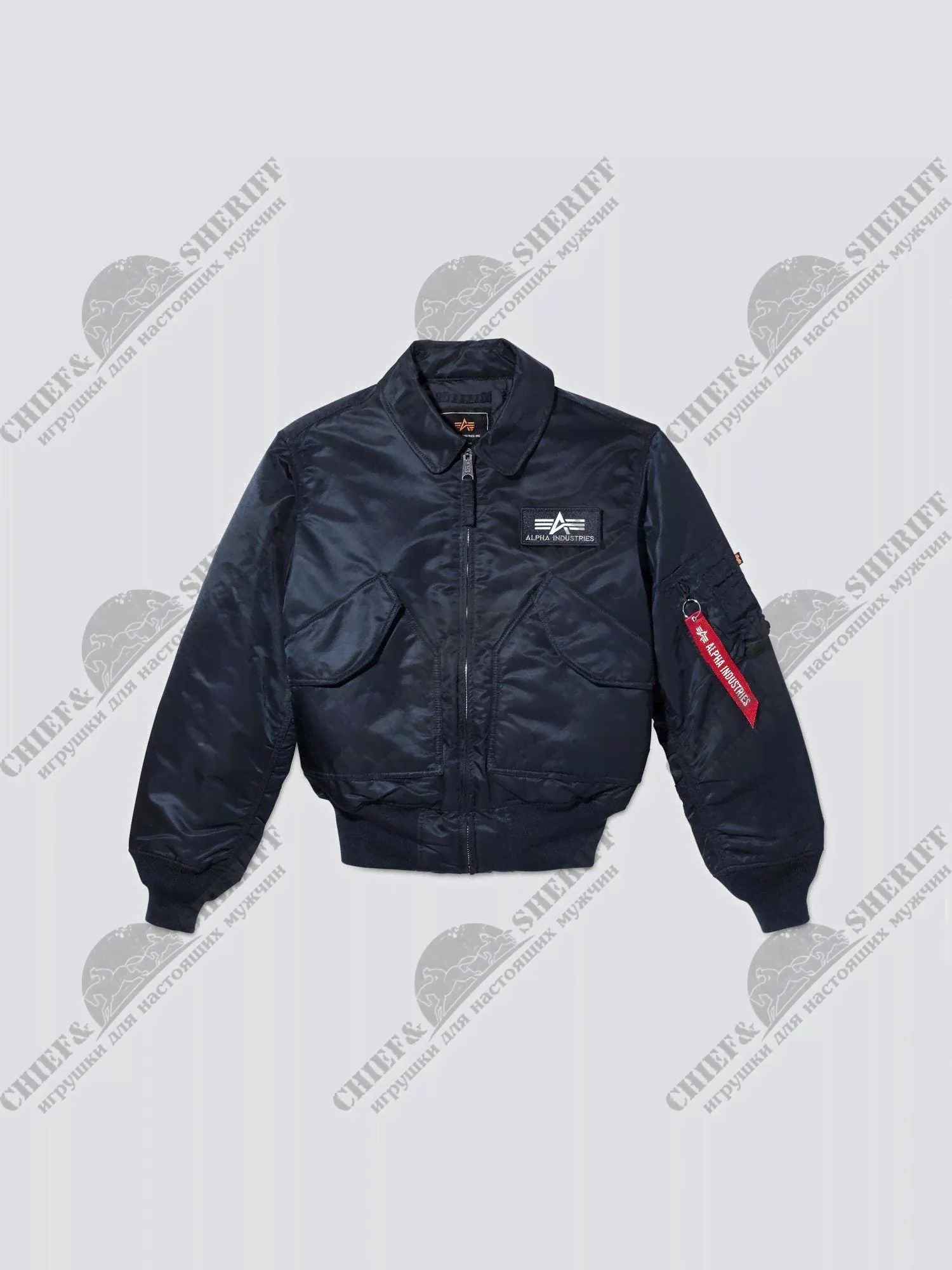 Куртка бомбер Alpha Industries CWU-45P Flight Jacket, синяя, replica blue, купить в интернет-магазине с доставкой по Москве и России