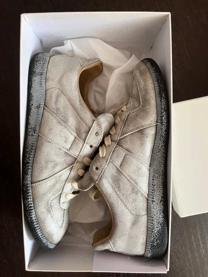 Maison Margiela Replica Low Top Grey/White Print-0