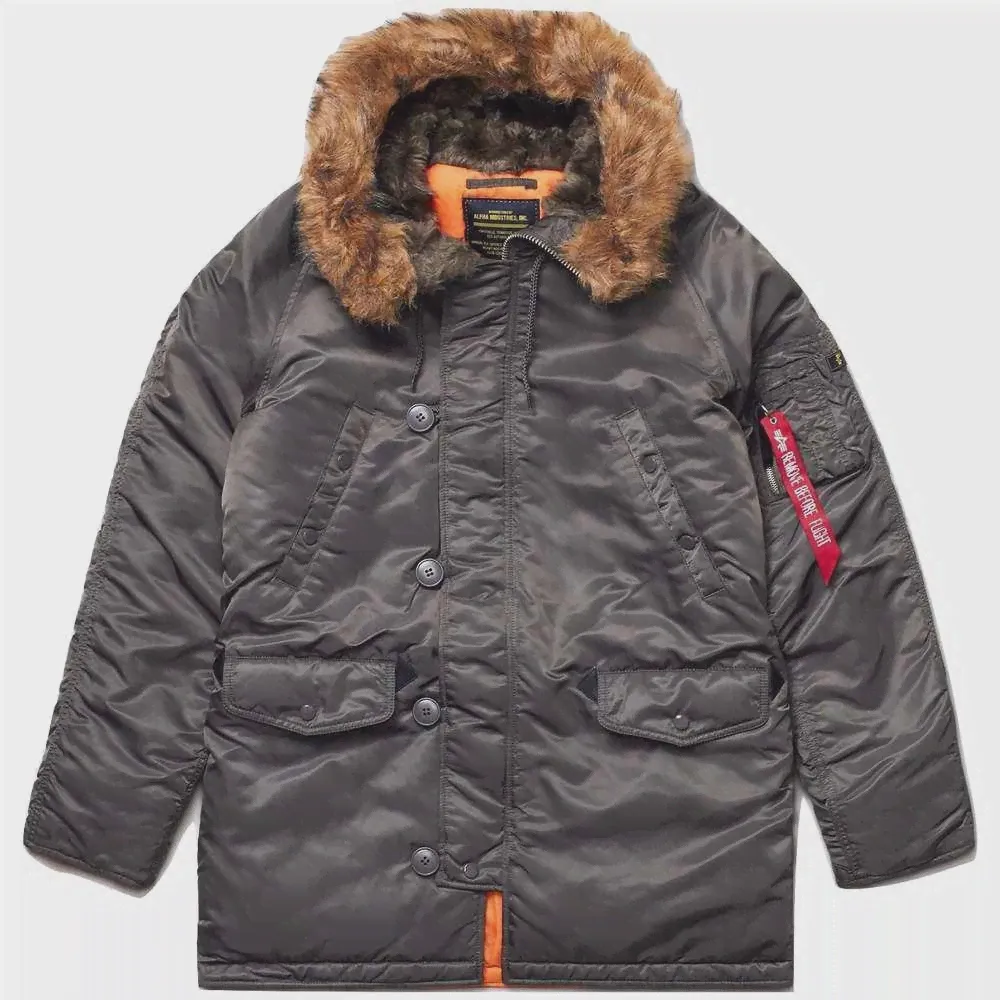 Куртка Alpha N-3B Slim Fit (Replica Grey/Orange)-3