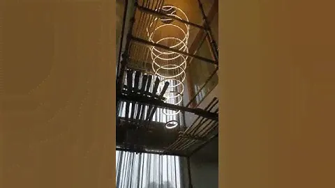 Led Double Height Chandelier. 10 diffrent size rings with Three color Lights make it special...