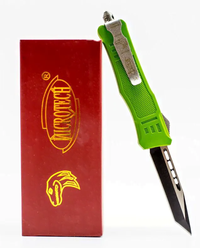 Нож фронтальный Microtech Troodon mini green Replica