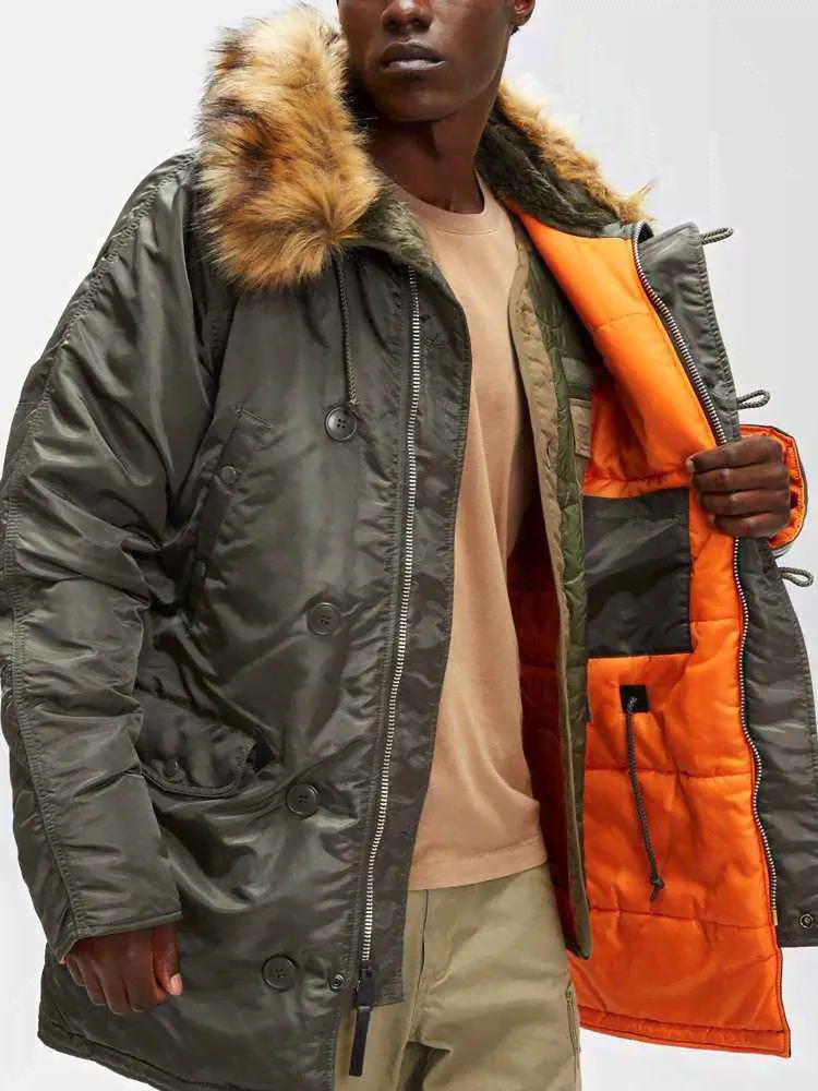 Куртка Alpha N-3B Slim Fit (Replica Grey/Orange)-1