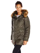 Куртки Alpha Industries N-3B Polar-Damen Slim Fit Flight Nylon Parka Gr. Medium, Replica Grey