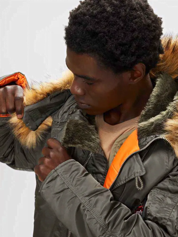 Куртка Alpha N-3B Slim Fit (Replica Grey/Orange)-4